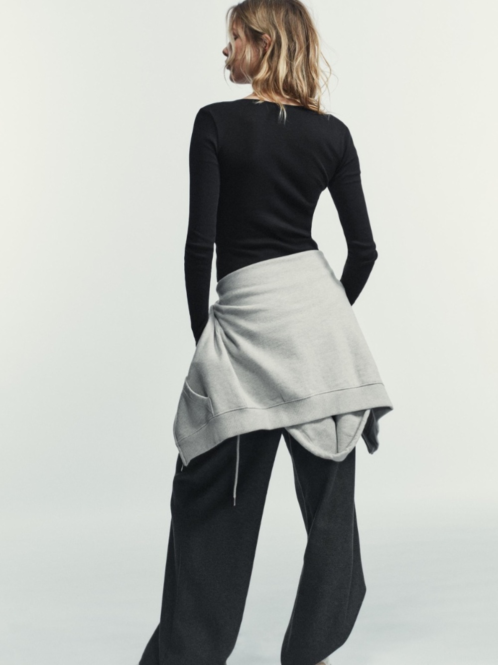 Zara Black LACE TRIMMED COMBINATION CARDIGAN SWEATER AND TOP - Picture 8 of 9